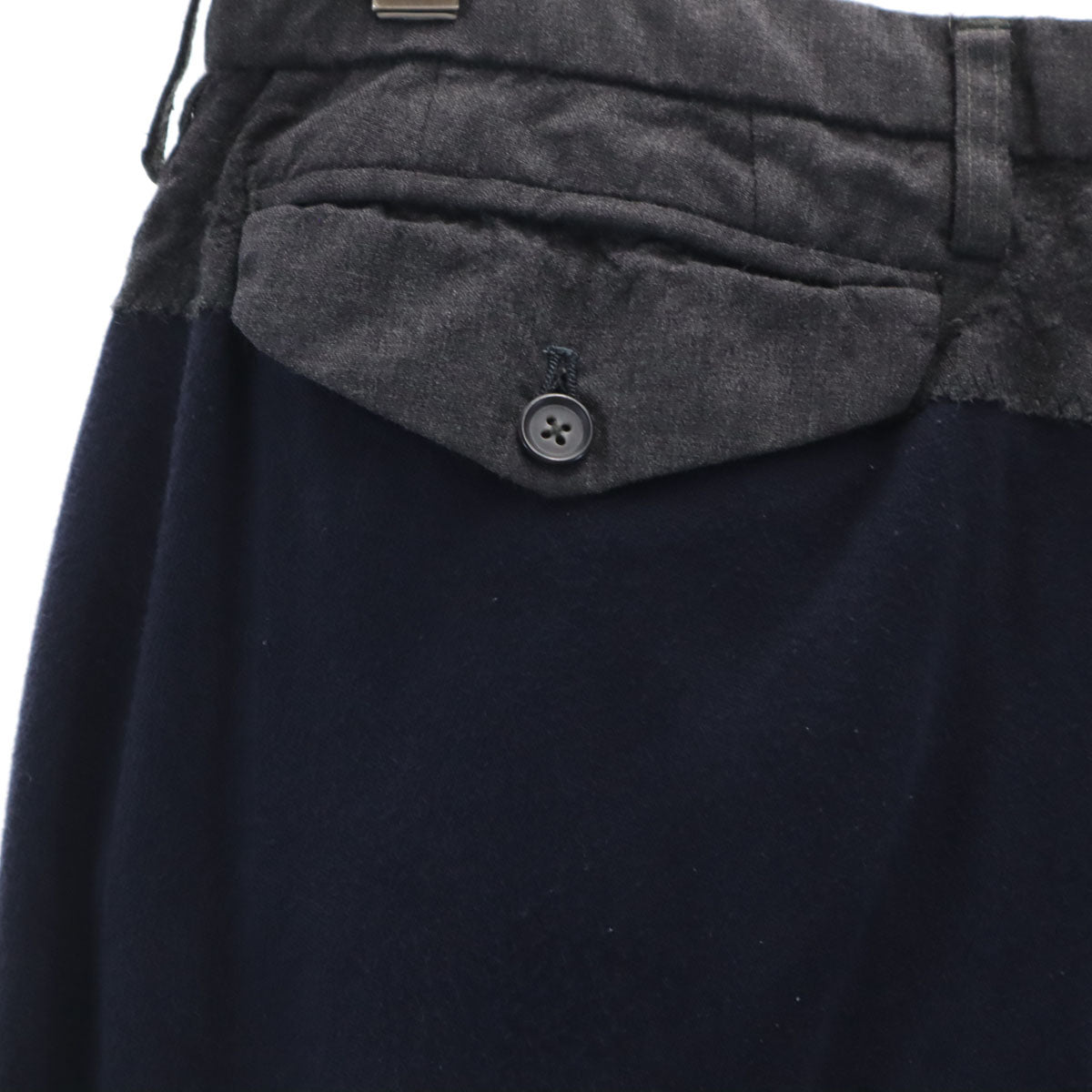 kolor カラー 日本製 切替リブ ロングパンツ 3 ネイビー メンズ