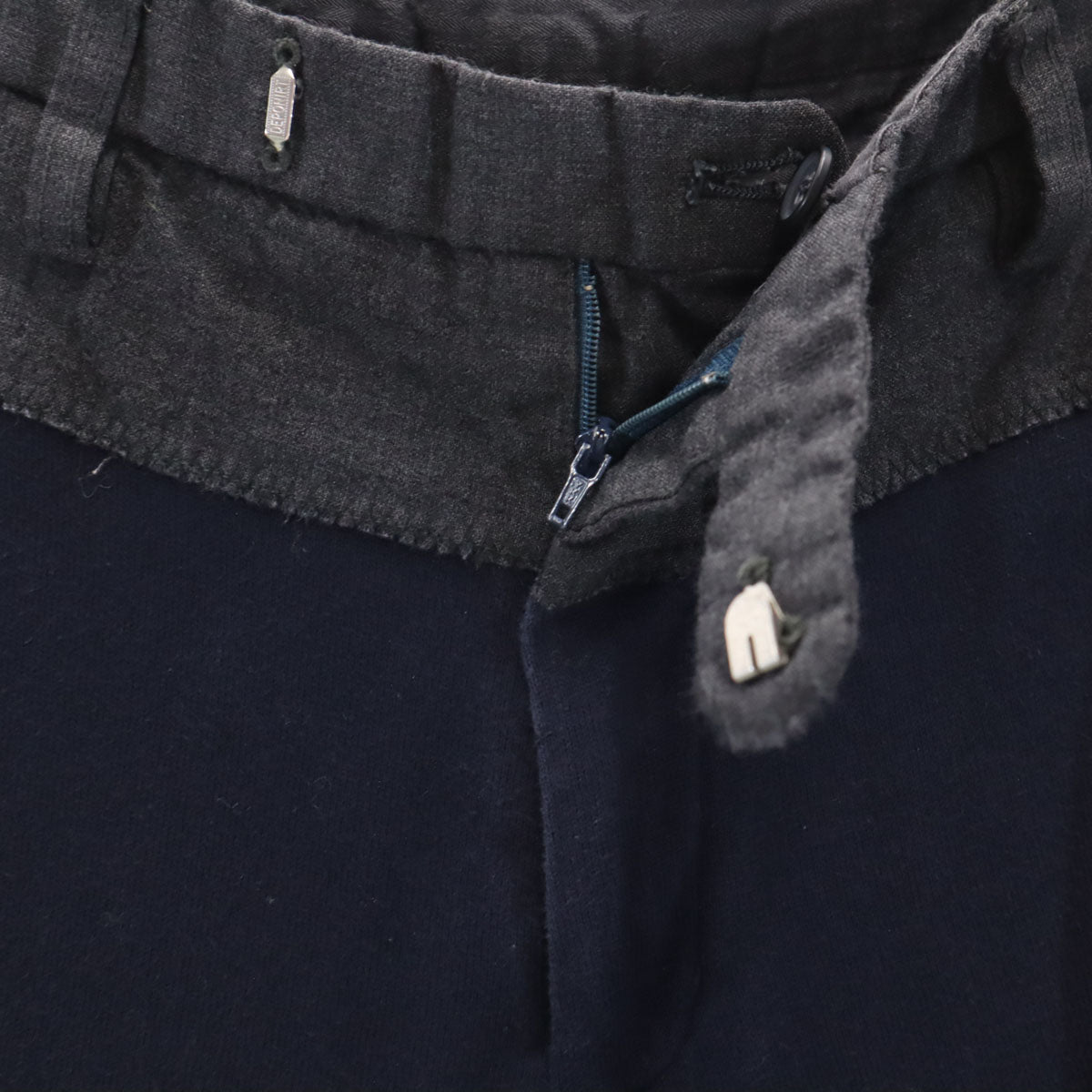 kolor カラー 日本製 切替リブ ロングパンツ 3 ネイビー メンズ