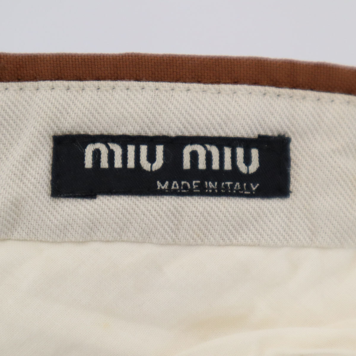 MIUMIU ミュウミュウ イタリア製 ロングパンツ 44 ブラウン レディース
