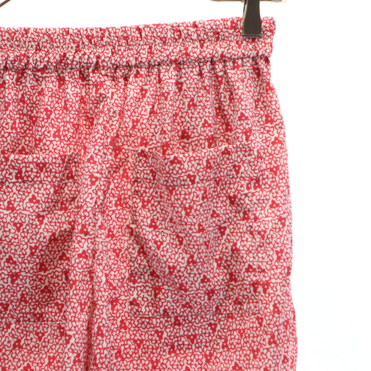 FUMIE TANAKA フミエタナカ 日本製 花柄 裾フリル イージーパンツ FREE レッド レディース