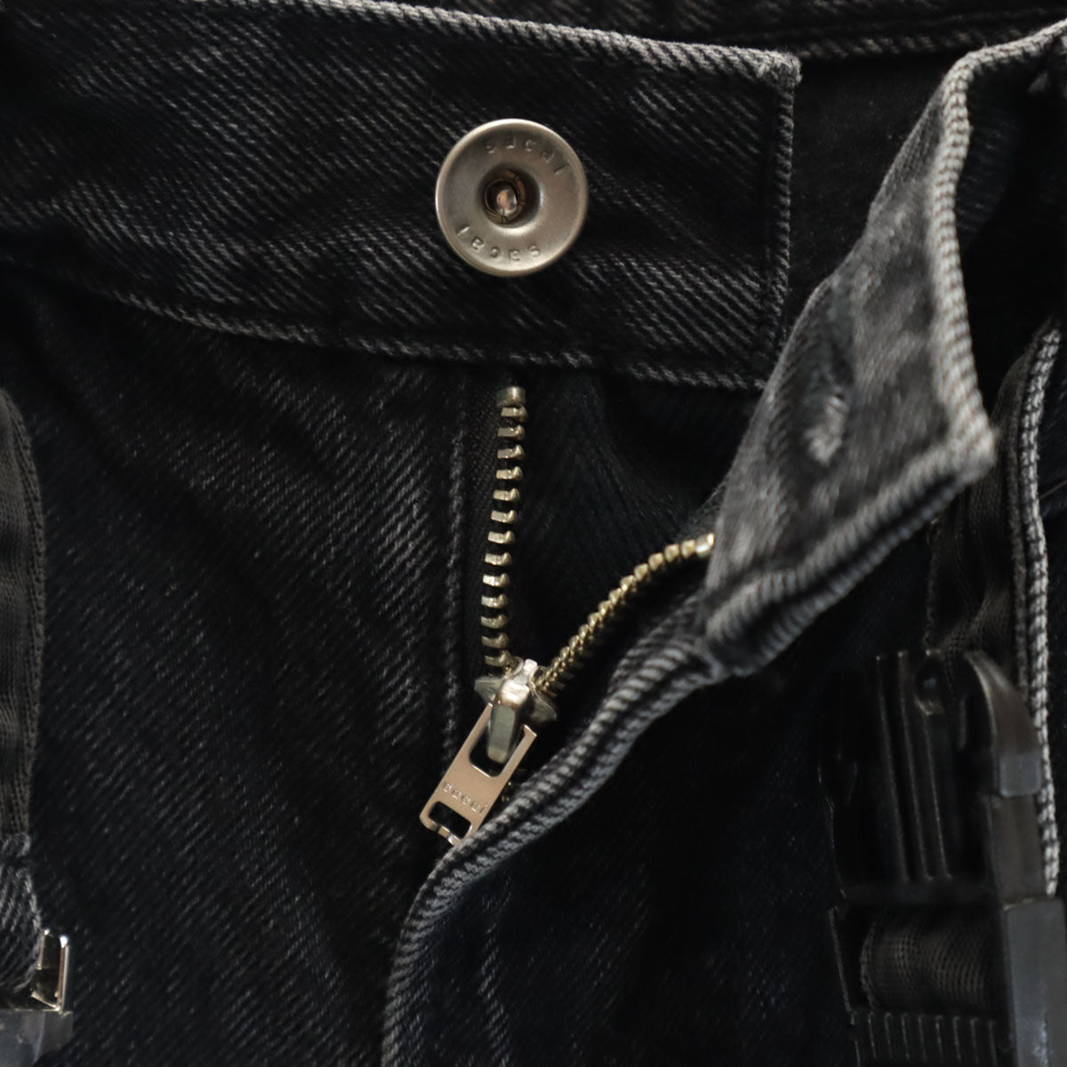 Sacai サカイ 未使用 日本製 デニムパンツ 1 黒系 タグ付き メンズ