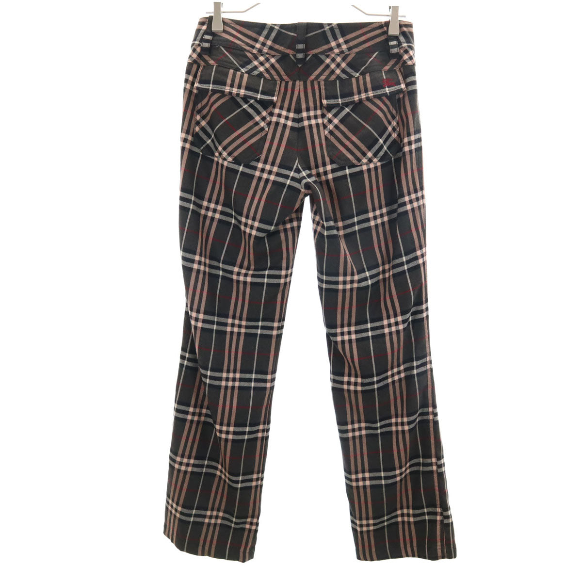 BURBERRY BLUE LABEL バーバリーブルーレーベル 日本製 ウールブレンド チェック柄 パンツ 38 グレー系 三陽商会 レディース