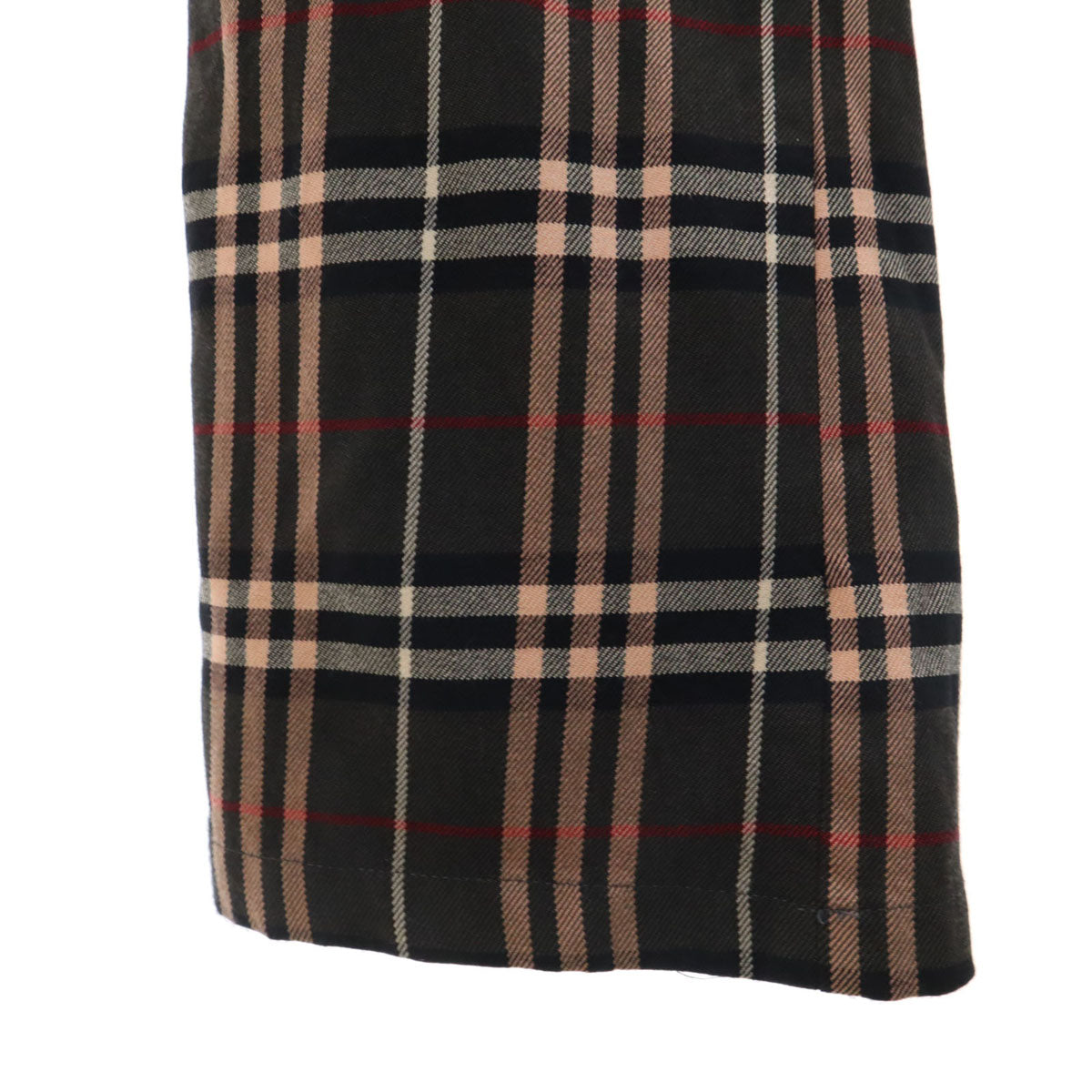 BURBERRY BLUE LABEL バーバリーブルーレーベル 日本製 ウールブレンド チェック柄 パンツ 38 グレー系 三陽商会 レディース