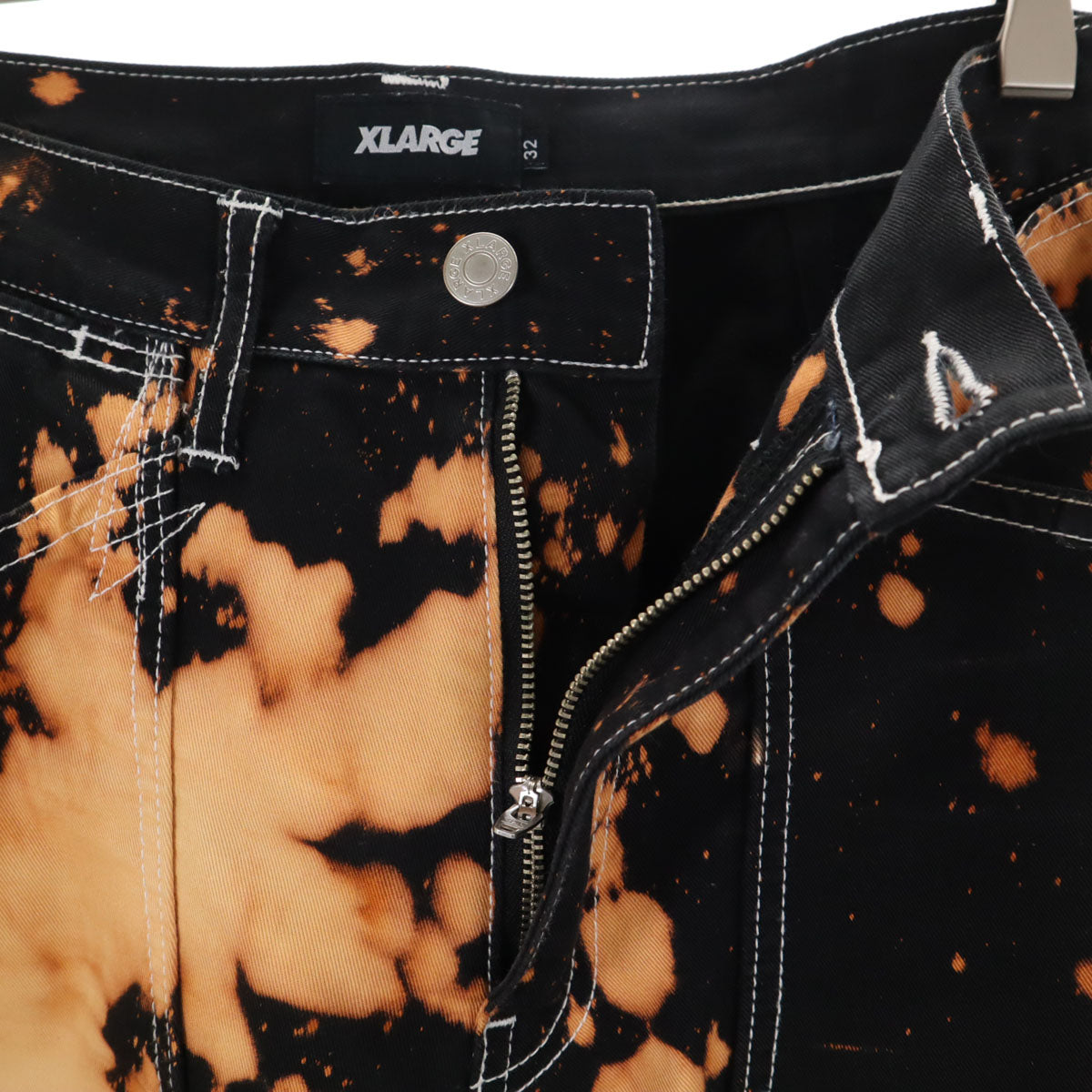 XLARGE エクストララージ 総柄 ペインターパンツ w32 ブラック系 メンズ