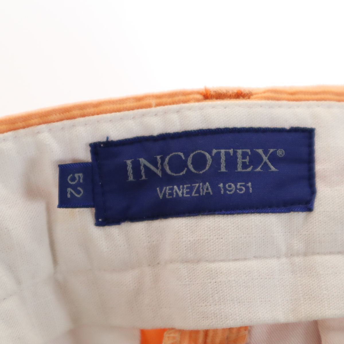 INCOTEX インコテックス DORIANI タック コーデュロイパンツ 52 オレンジ系 メンズ