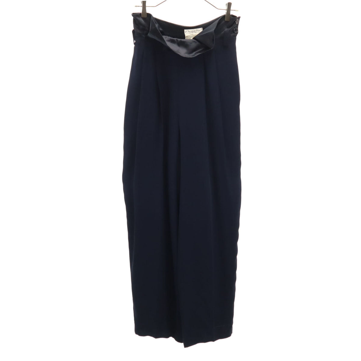 Christian Dior BOUTIQUE クリスチャンディオール ブティック 90s フランス製 オールド ハイウエスト ワイドパンツ 34 ネイビー レディース