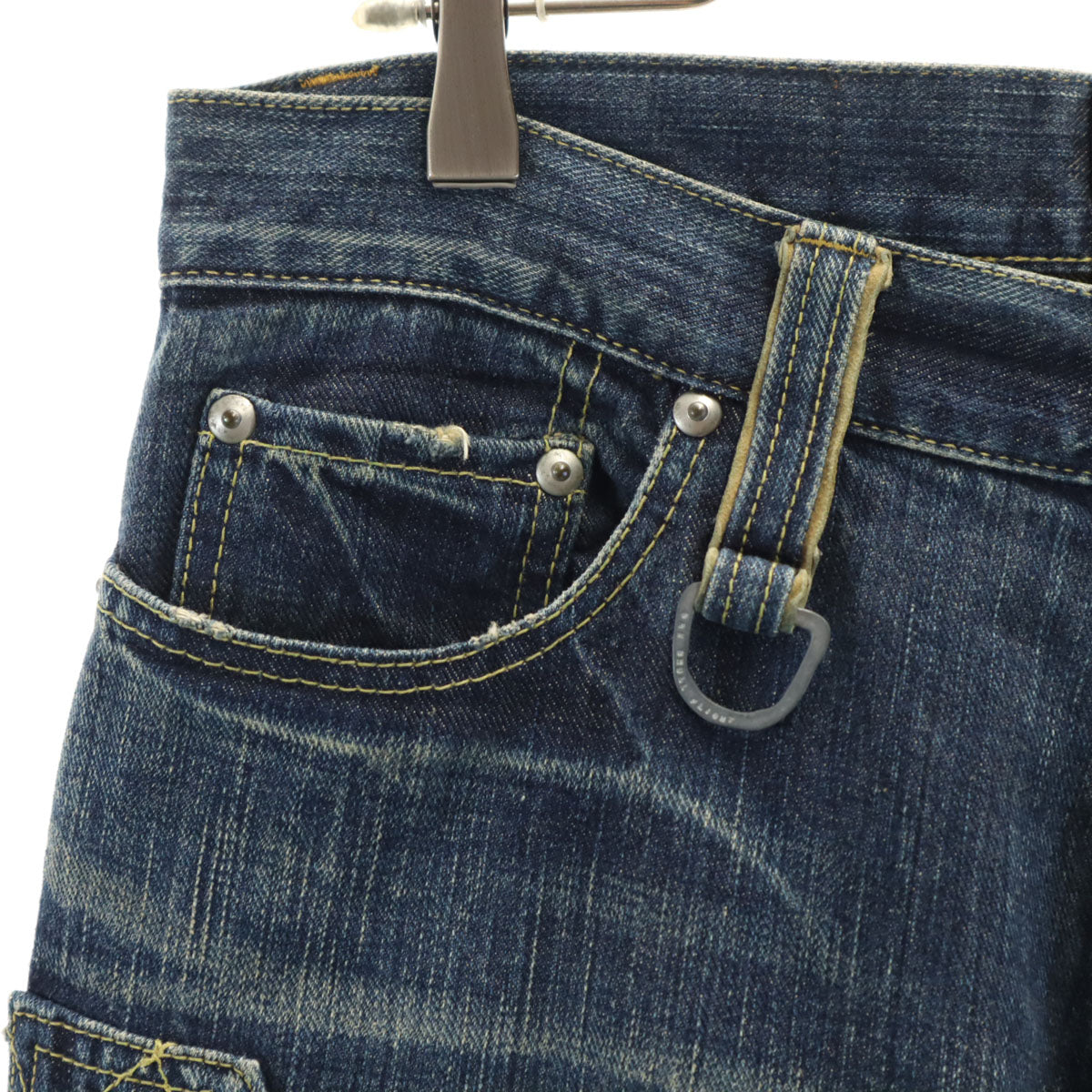 SKULL FLIGHT スカルフライト 日本製 ダブルニー デニムパンツ W34 インディゴ ジーンズ メンズ