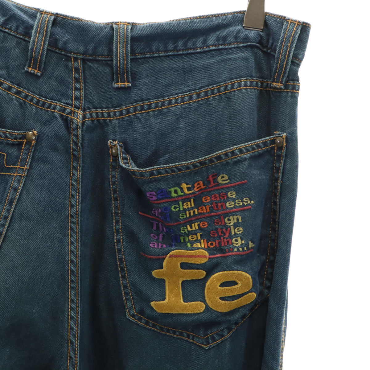 santa fe サンタフェ 日本製 インディゴ染め ロングパンツ インディゴブルー メンズ