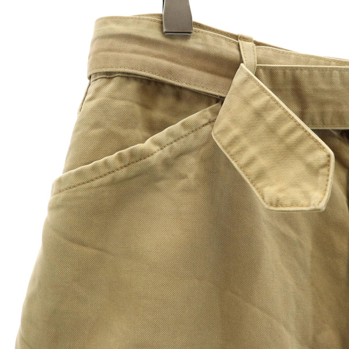 COMOLI コモリ 日本製 ベルテッド チノパンツ 1 ベージュ メンズ