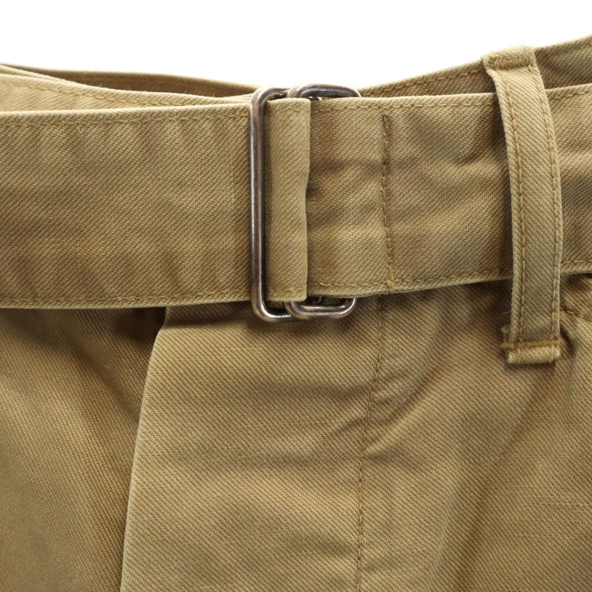 COMOLI コモリ 日本製 ベルテッド チノパンツ 1 ベージュ メンズ