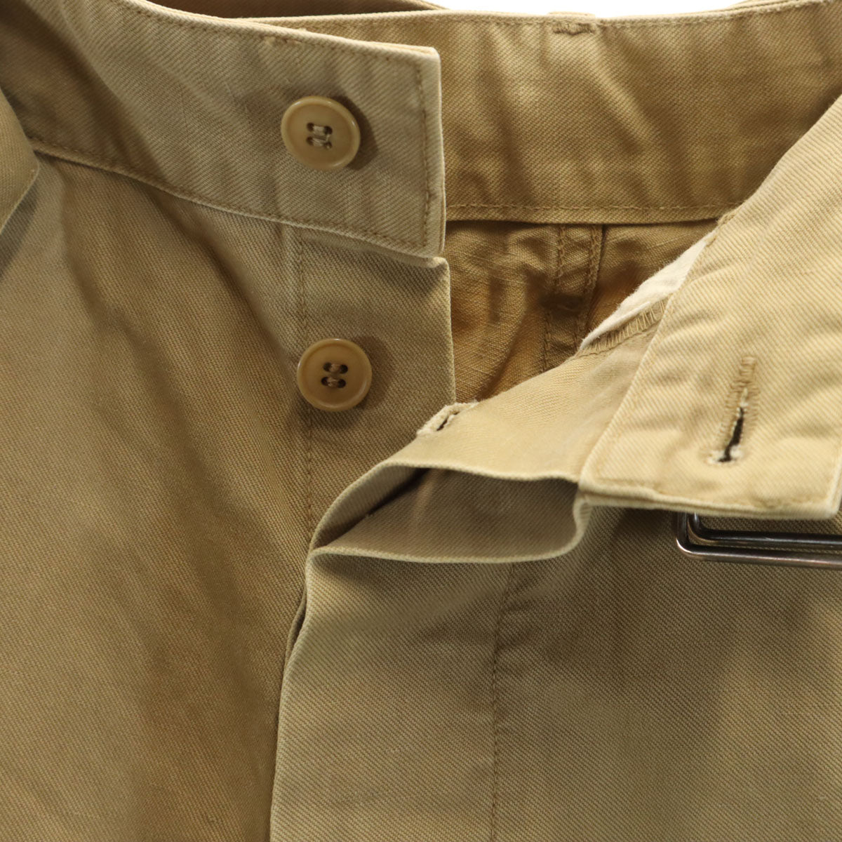 COMOLI コモリ 日本製 ベルテッド チノパンツ 1 ベージュ メンズ