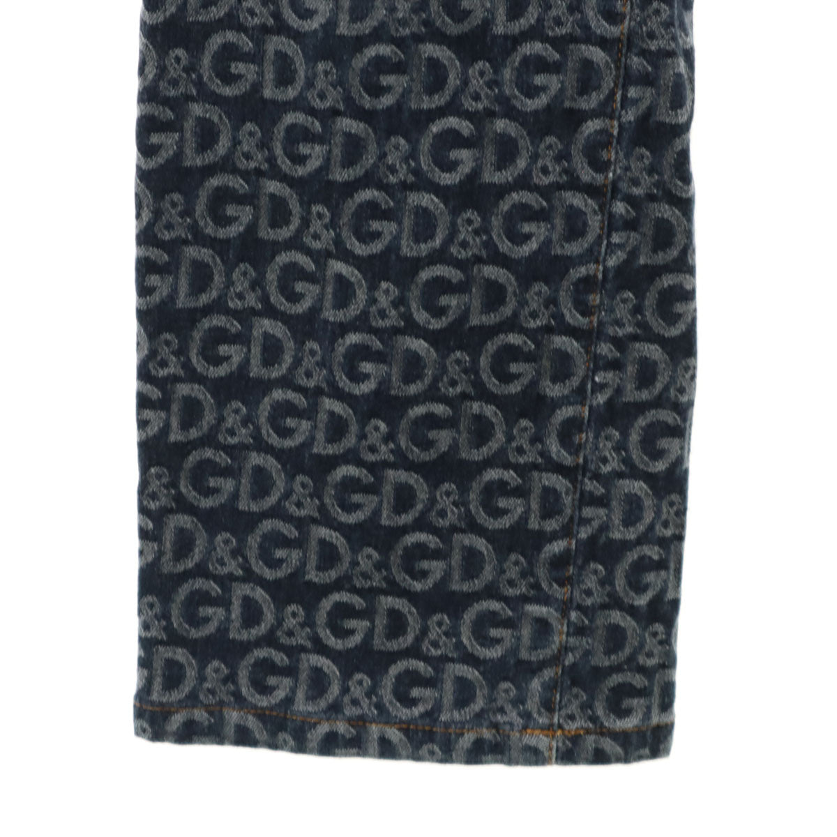 D&G ディーアンドジー イタリア製 総柄 デニムパンツ W27 ネイビー ジーンズ ストレッチ レディース