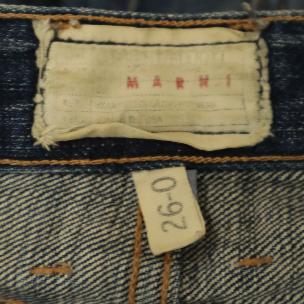 MARNI マルニ CURRENT ELLIOTT カレントエリオット コラボ USA製 デニムパンツ W26 ネイビー系 レディース