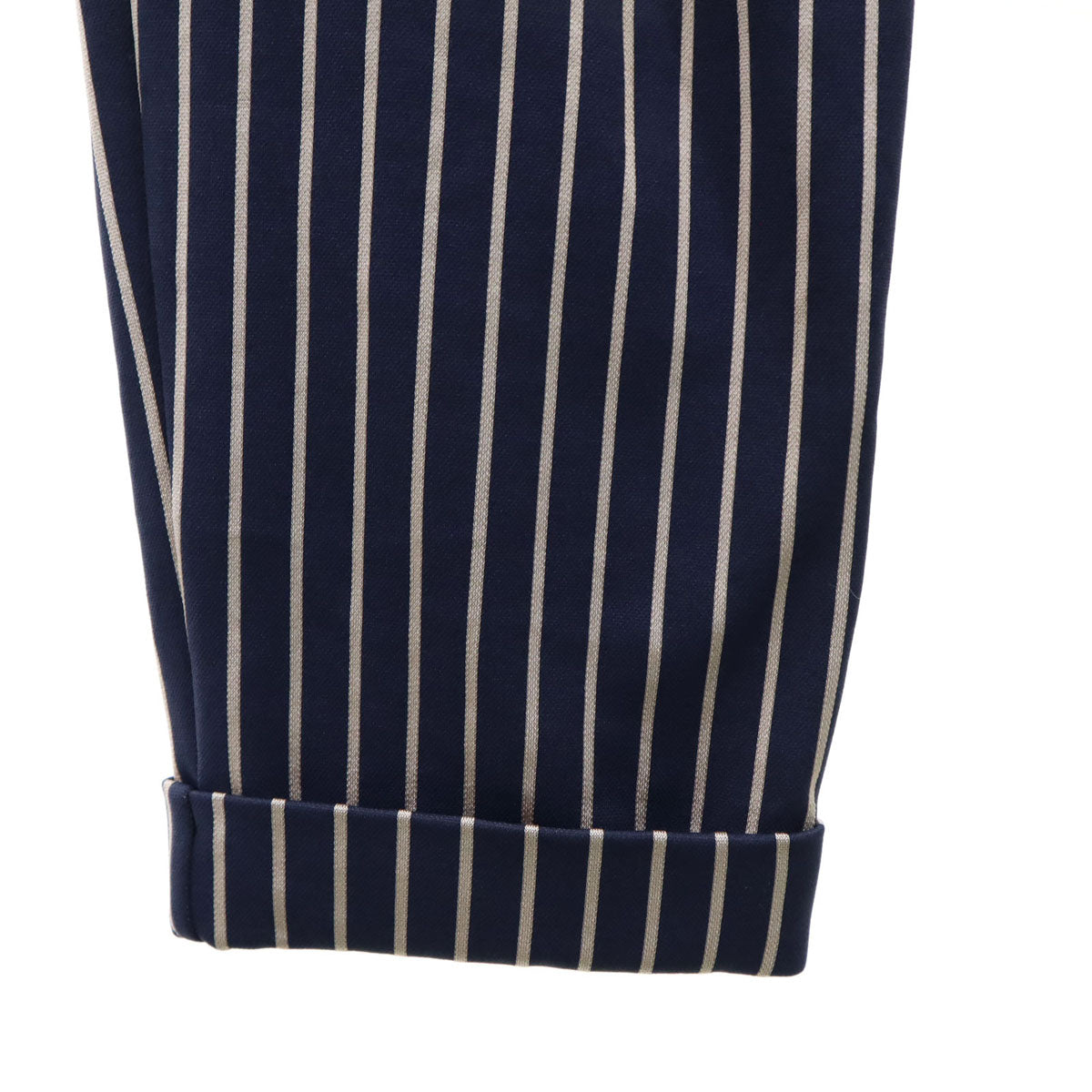 MAX&CO マックスアンドコー ストライプ柄 テーパードパンツ XS ネイビー系 BOUTIQUE ストレッチ レディース