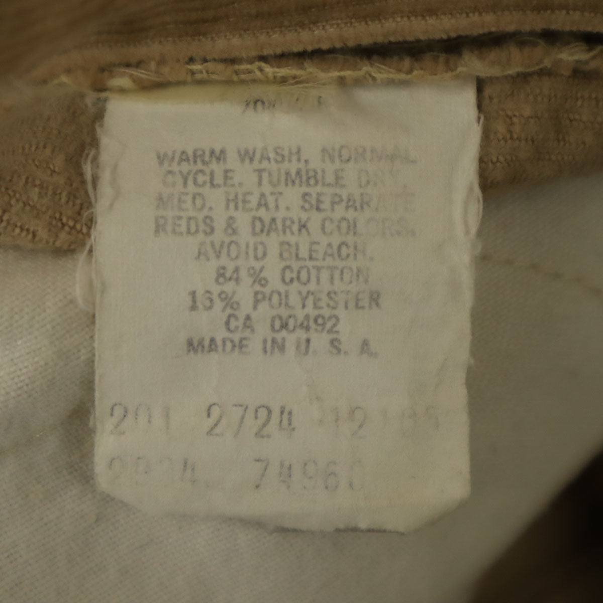 Lee リー 80s USA製 ヴィンテージ コーデュロイパンツ W29 ベージュ TALONジップ メンズ