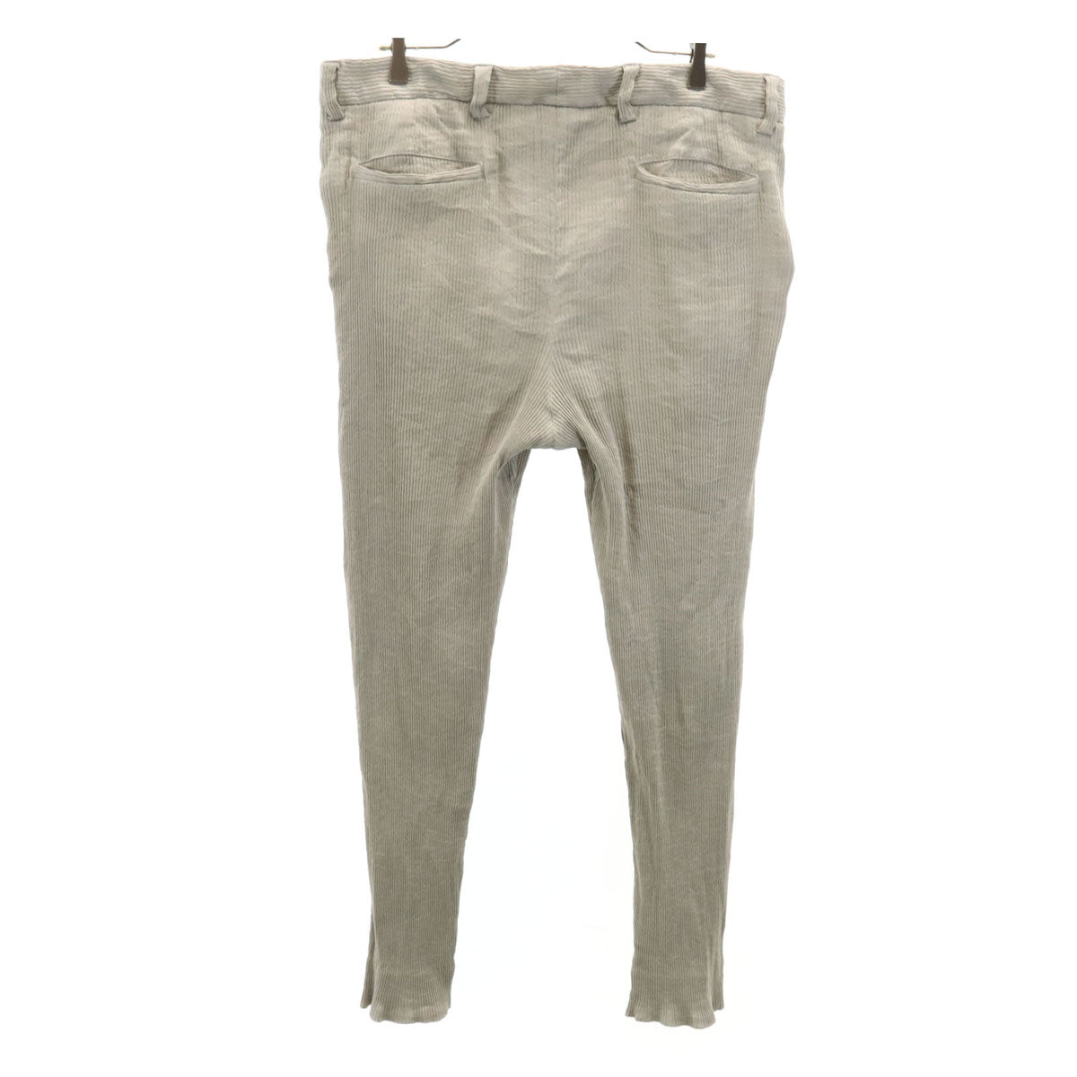 GIORGIO ARMANI ジョルジオアルマーニ イタリア製 プリーツリブ加工 ロングパンツ 54R グレージュ メンズ