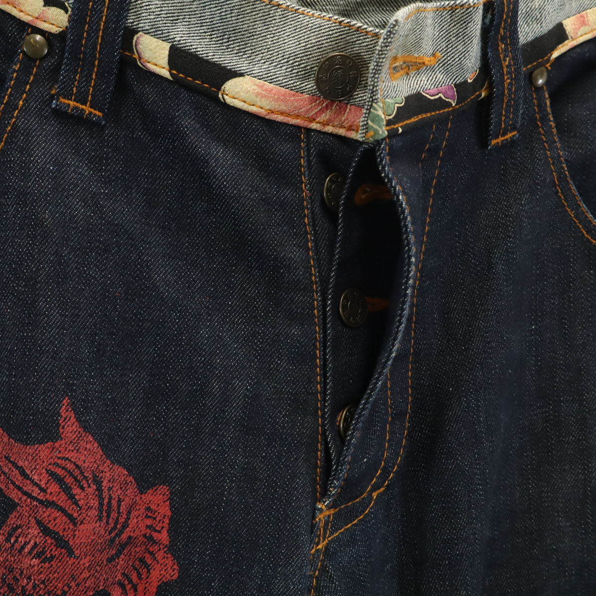 泥棒日記 ドロボウニッキ デニムパンツ w30 インディゴ ジーンズ 和柄 メンズ