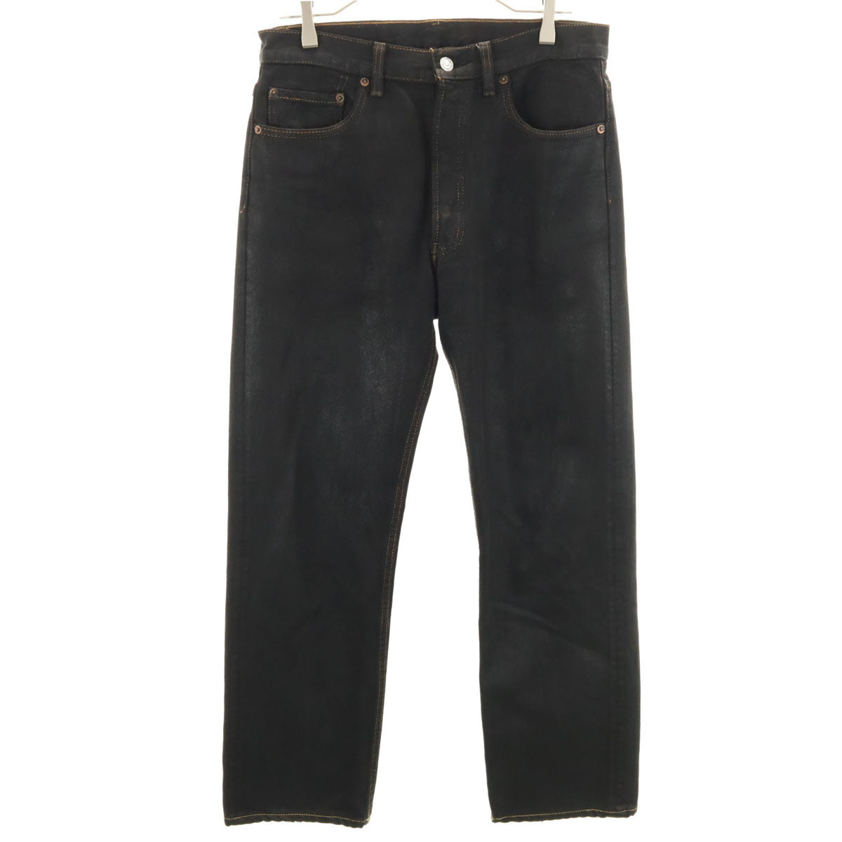 Levi's リーバイス 90s オールド USA製 ストレッチ ストレートデニムパンツ w32 ブラック系 ボタンフライ メンズ