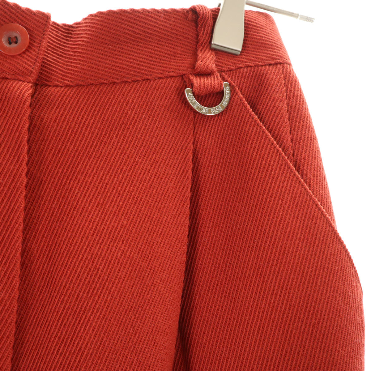 Christian Dior クリスチャンディオール 90s オールド タック ウールパンツ S オレンジ系 レディース