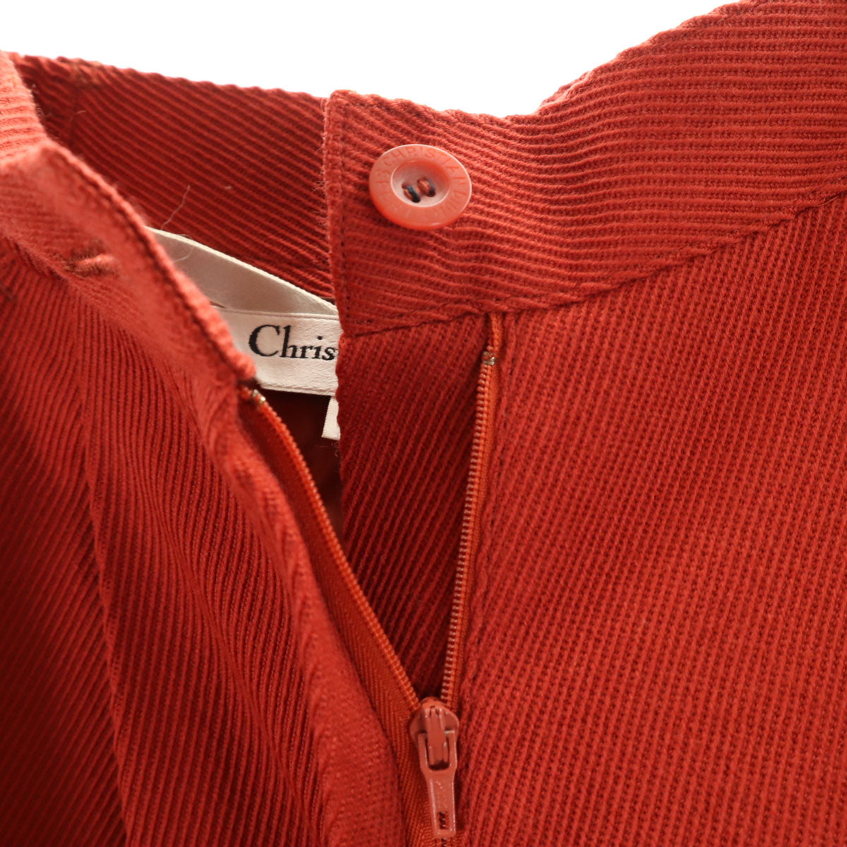 Christian Dior クリスチャンディオール 90s オールド タック ウールパンツ S オレンジ系 レディース