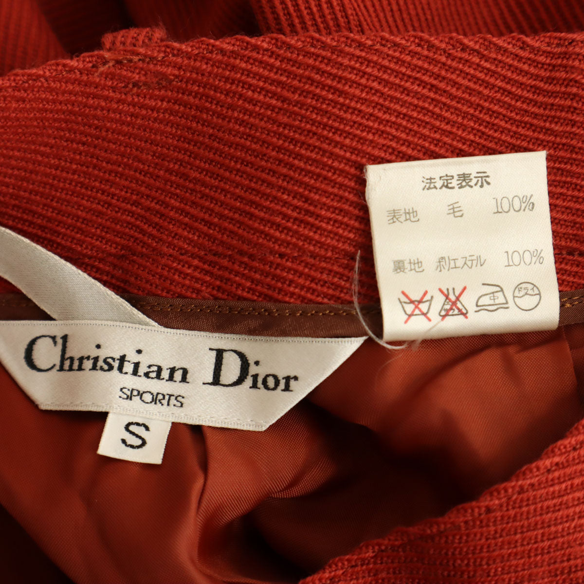 Christian Dior クリスチャンディオール 90s オールド タック ウールパンツ S オレンジ系 レディース