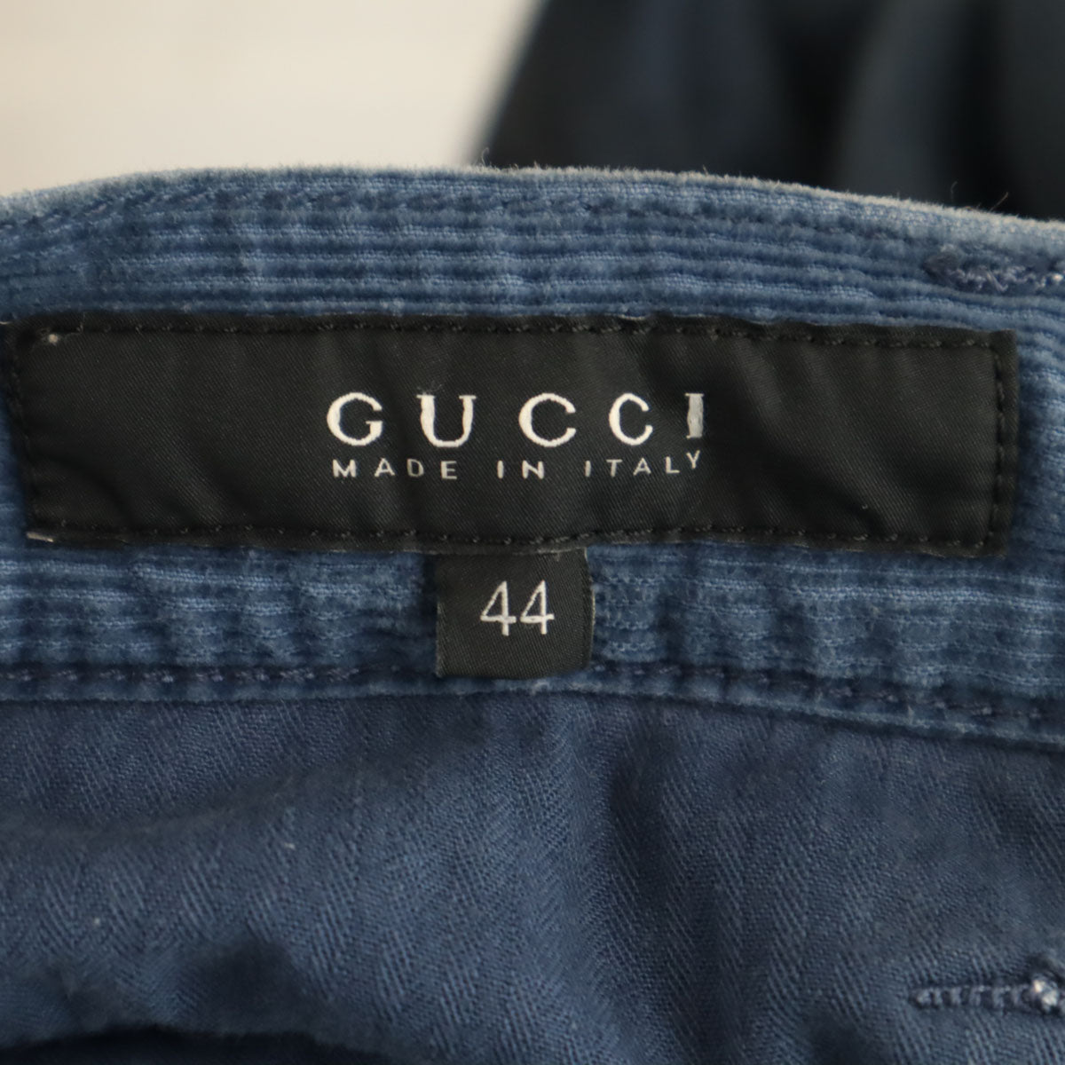 GUCCI グッチ イタリア製 コーデュロイ カーゴパンツ 44 ネイビー系 ボタンフライ メンズ