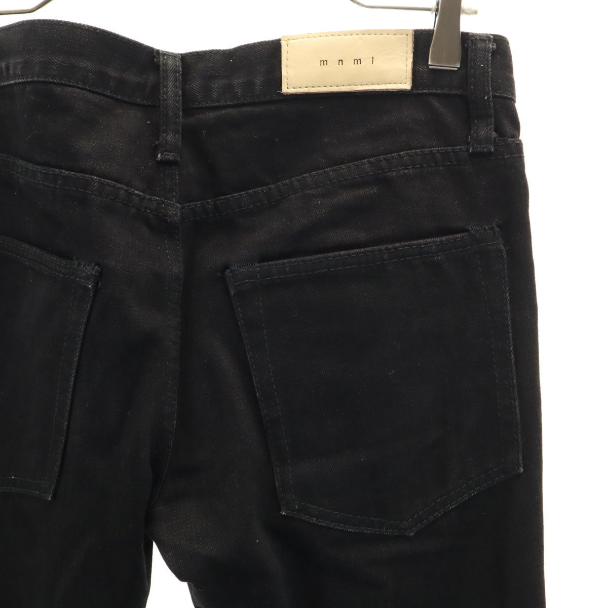 mnml ミニマル クラッシュ加工 スキニーデニムパンツ W28 ブラック ジーンズ メンズ