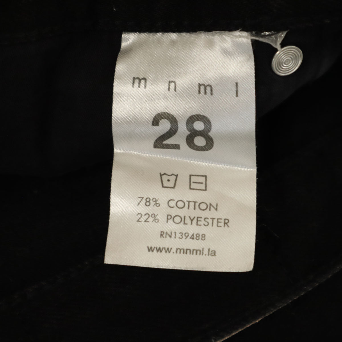 mnml ミニマル クラッシュ加工 スキニーデニムパンツ W28 ブラック ジーンズ メンズ