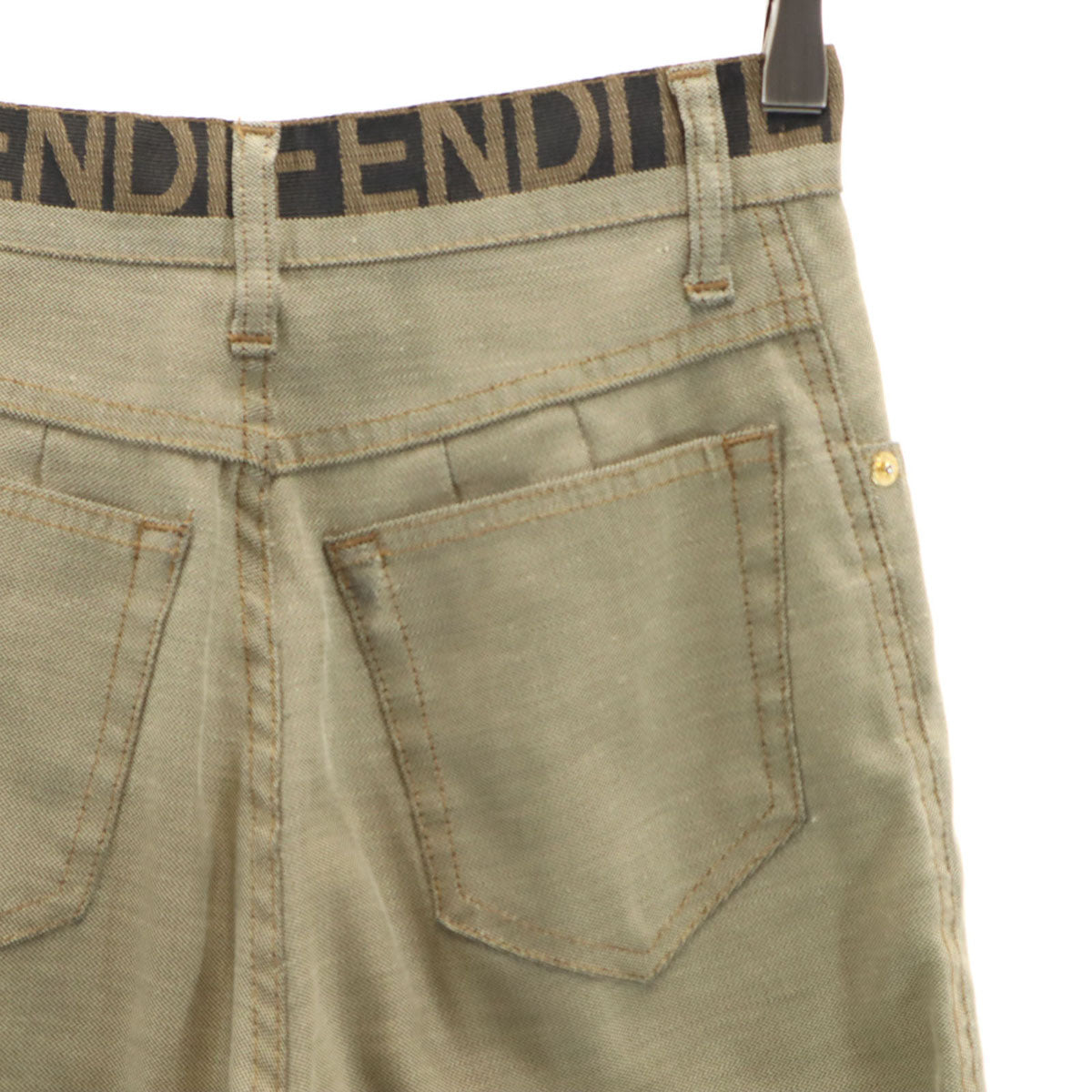 FENDI Jeans フェンディ ジーンズ イタリア製 スリムパンツ W26 オリーブ系 レディース