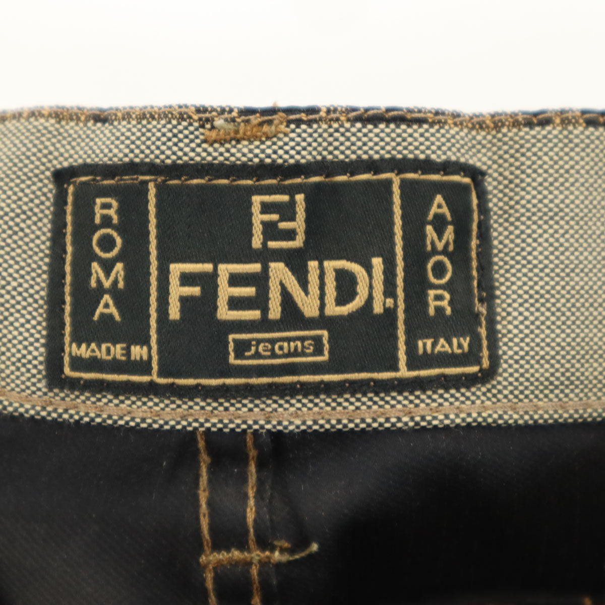 FENDI Jeans フェンディ ジーンズ イタリア製 スリムパンツ W26 オリーブ系 レディース