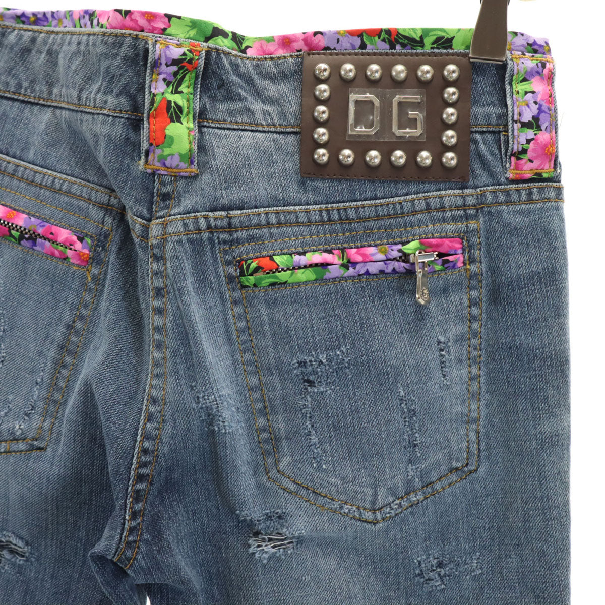 DOLCE&GABBANA ドルチェアンドガッバーナ イタリア製 ヴィンテージ加工 ブーツカットデニムパンツ 40 インディゴブルー ジーンズ レディース