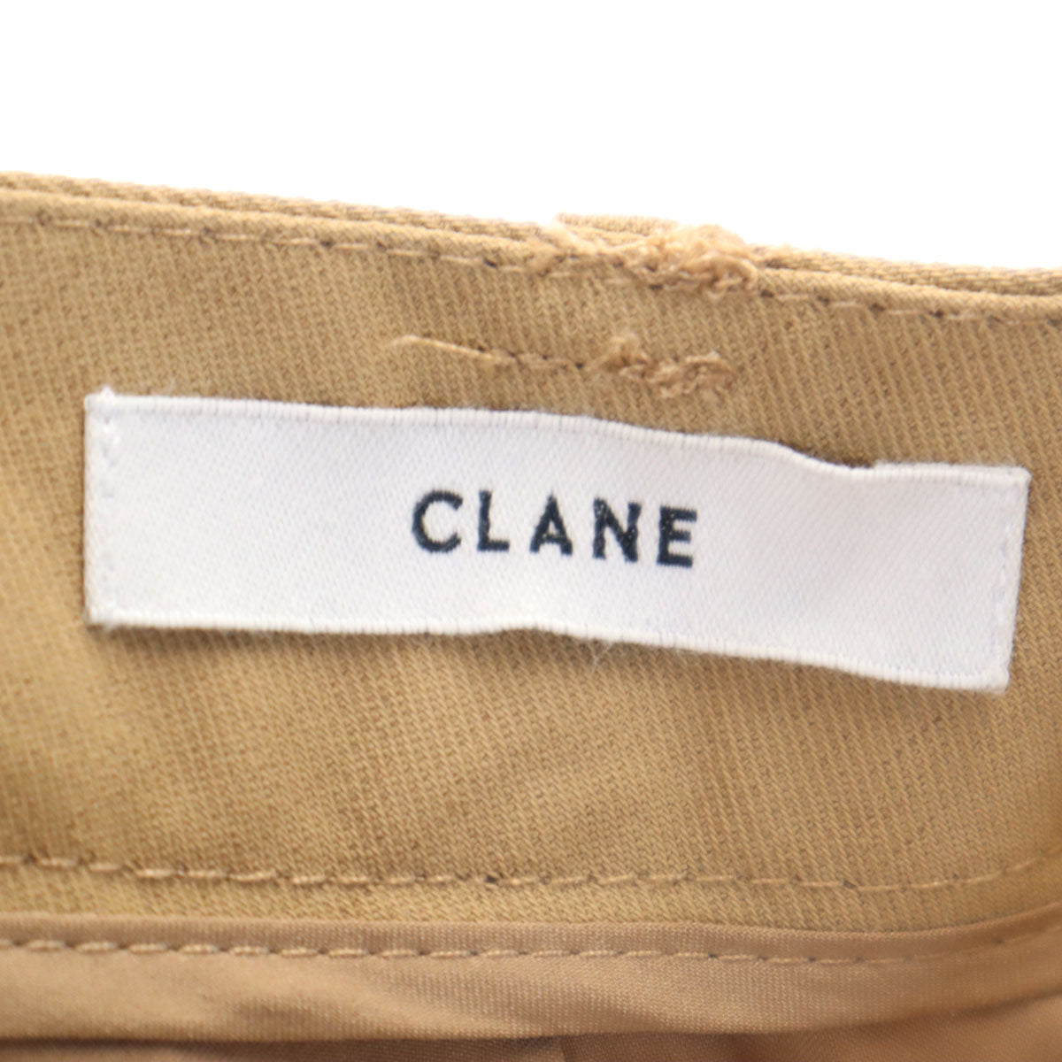 CLANE クラネ フリンジ テーパードパンツ 1 ベージュ レディース