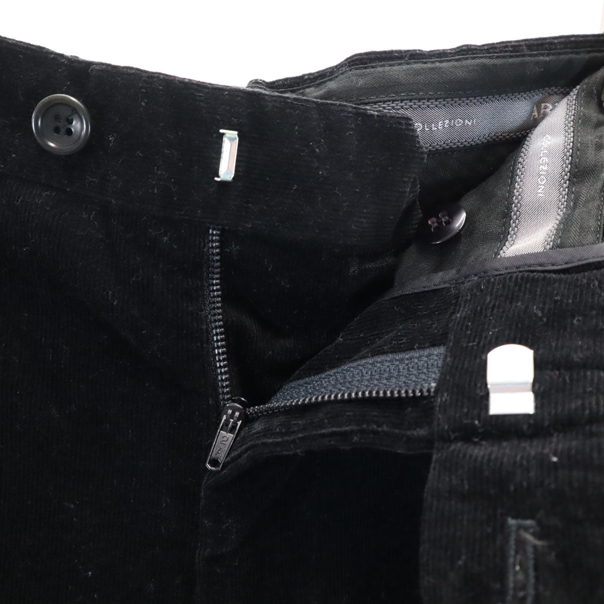 ARMANI COLLEZIONI アルマーニコレッツォーニ ポルトガル製 コーデュロイパンツ 50 ブラック メンズ