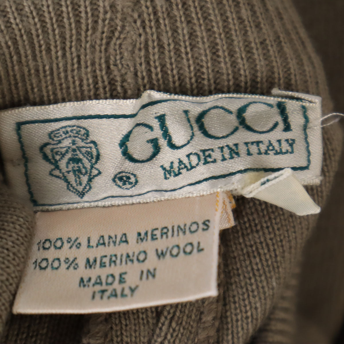 GUCCI グッチ 80s イタリア製 オールド ニット レギンス 40 グレージュ レディース