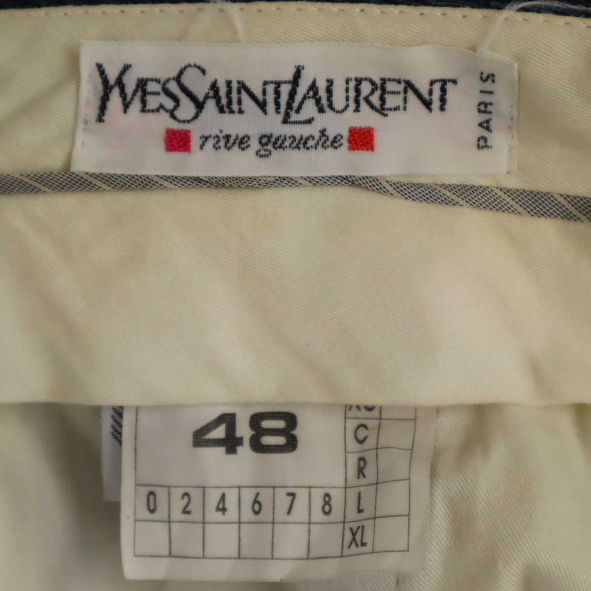 YVES SAINT LAURENT イヴサンローラン 80s 90s イタリア製 オールド スラックスパンツ 48 ネイビー メンズ