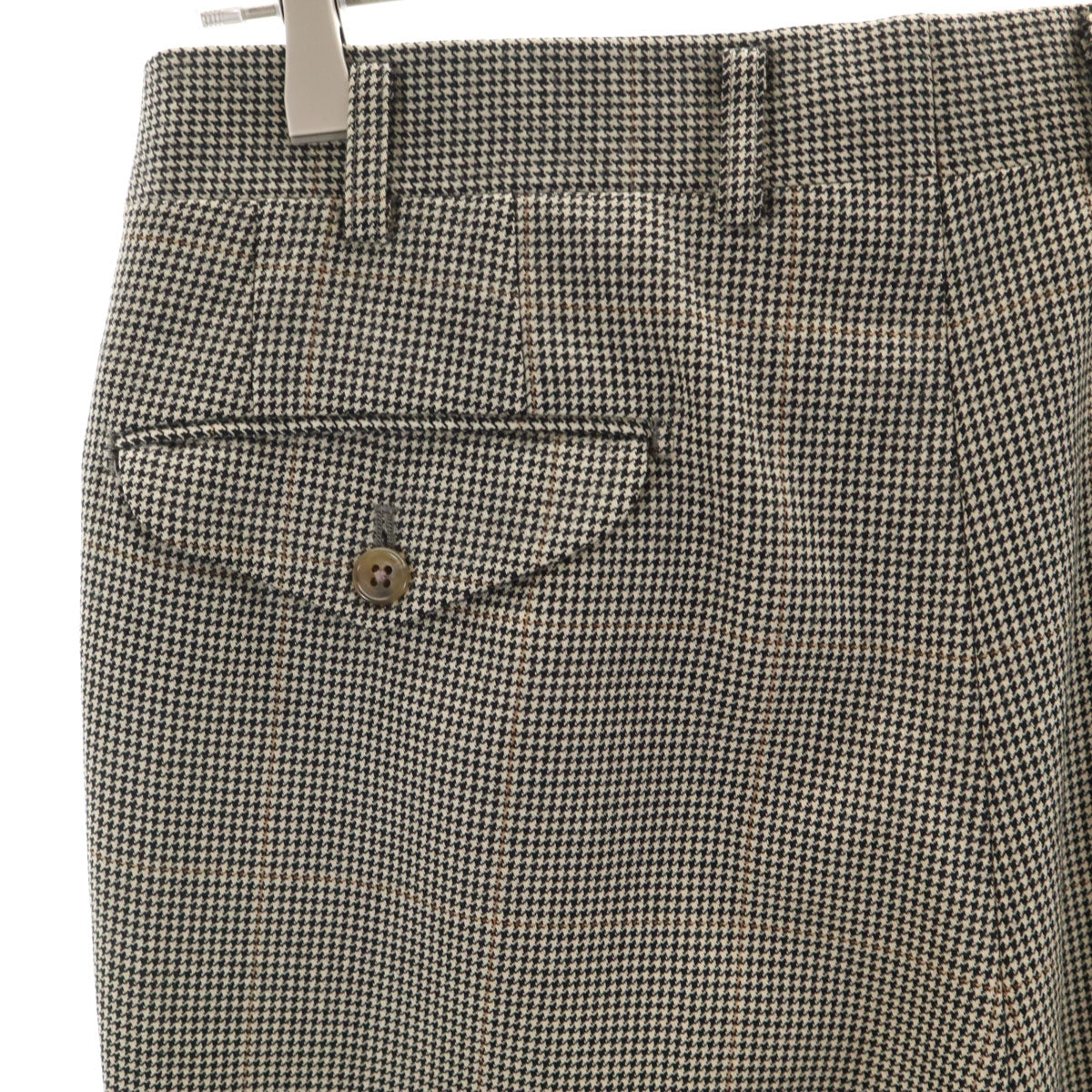BURBERRY LONDON バーバリーロンドン 日本製 ハウンドトゥース チェック柄 スラックスパンツ 79 ベージュ 三陽商会 千鳥格子 メンズ