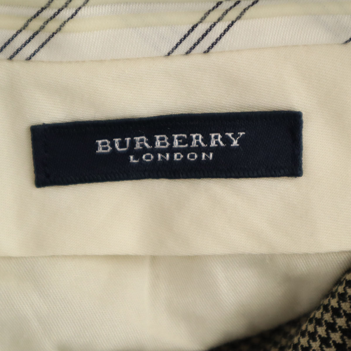 BURBERRY LONDON バーバリーロンドン 日本製 ハウンドトゥース チェック柄 スラックスパンツ 79 ベージュ 三陽商会 千鳥格子 メンズ