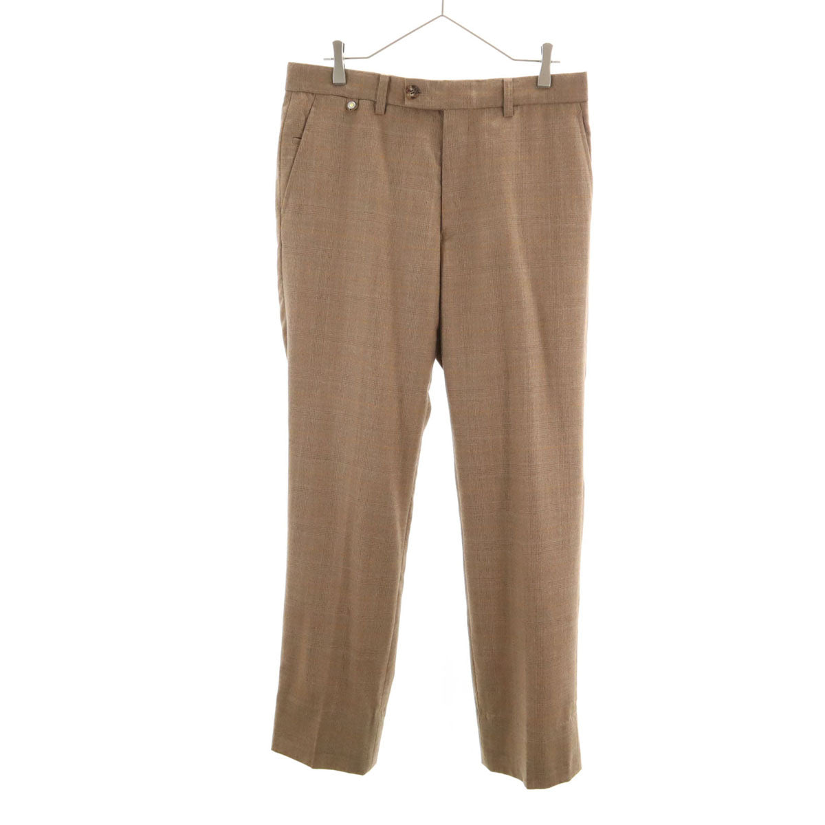 LANVIN SPORT ランバン スポーツ 90s 日本製 オールド チェック柄 スラックスパンツ 85 ベージュ メンズ