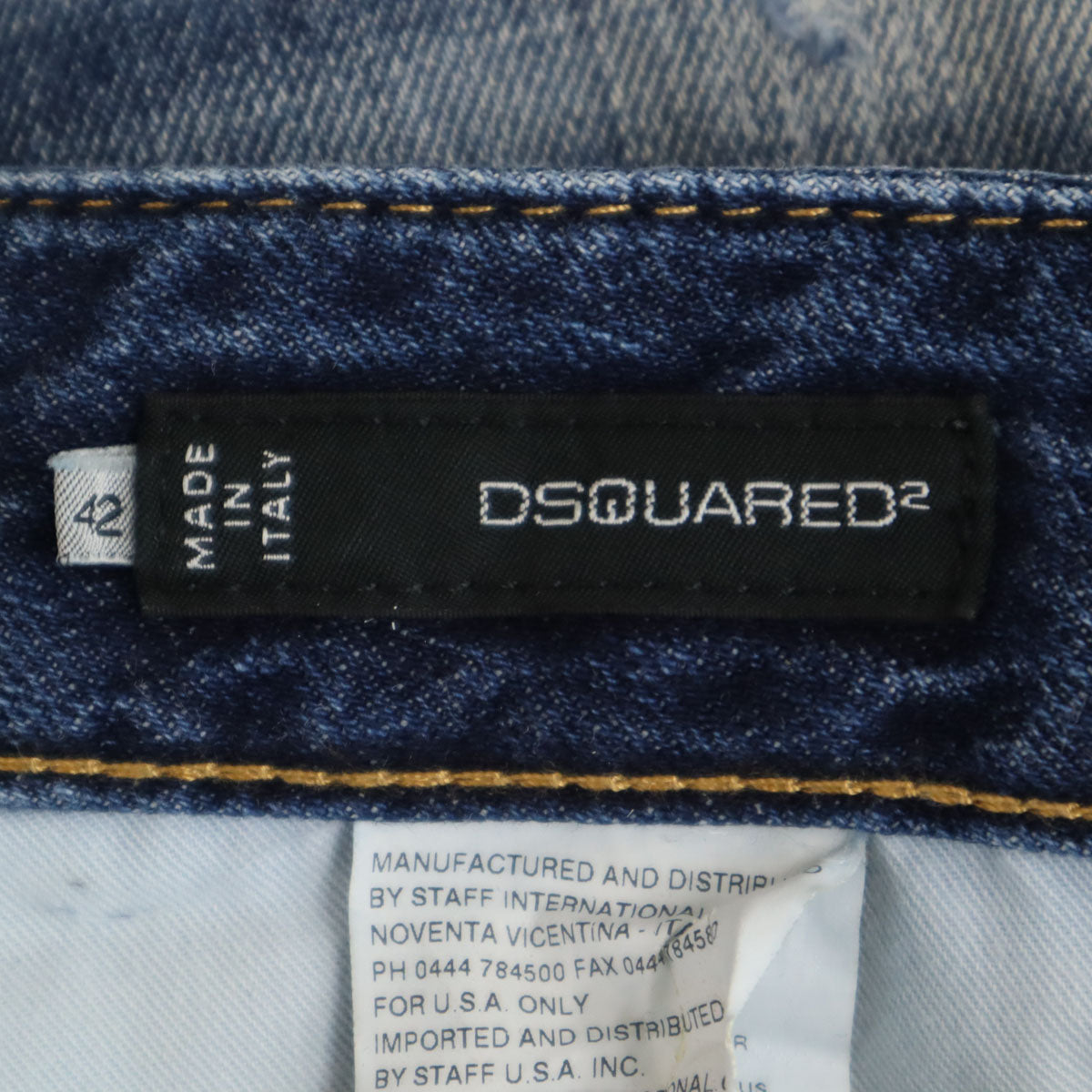 DSQUARED2 ディースクエアード2 イタリア製 デニムパンツ 42 ブルー系 ボタンフライ メンズ