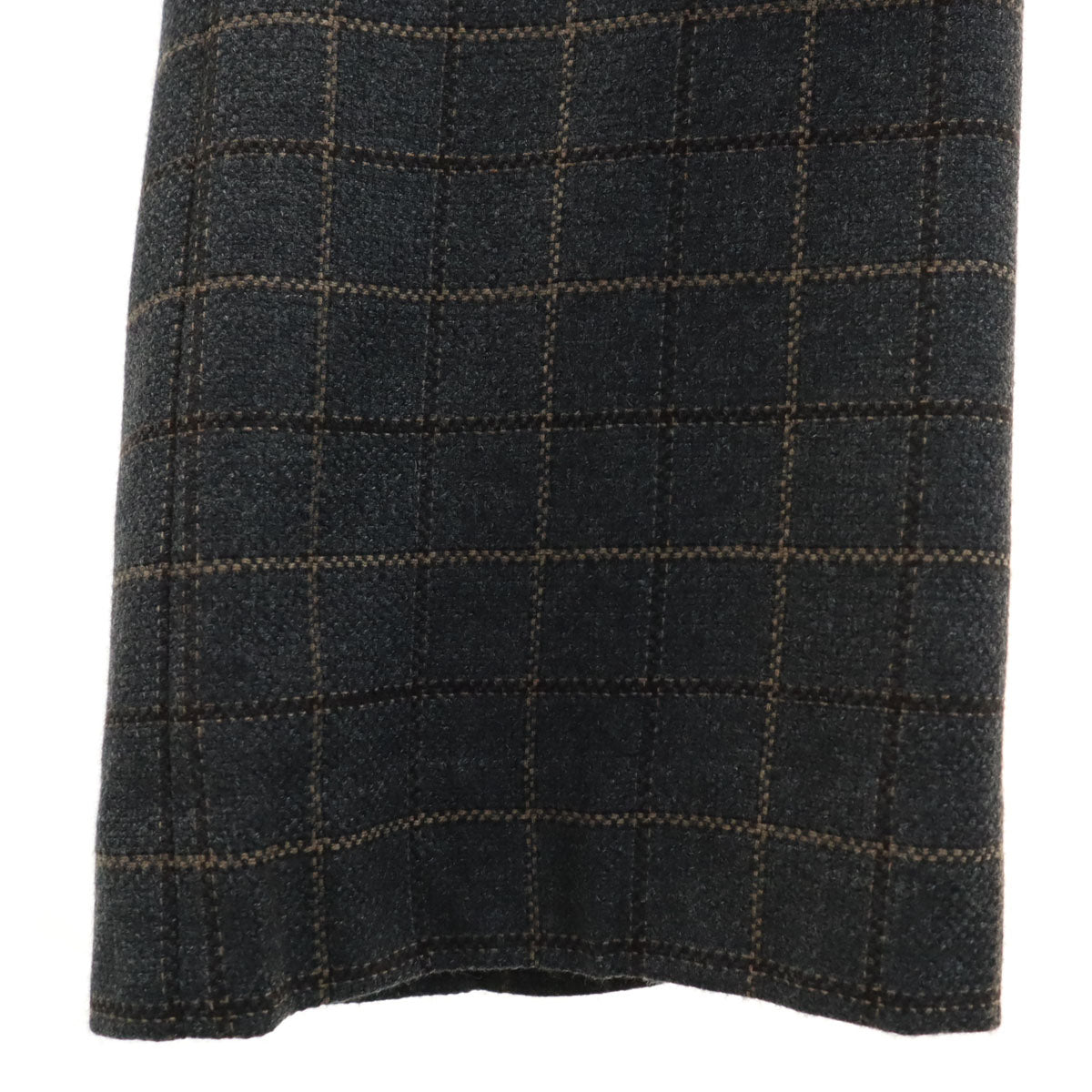 INCOTEX インコテックス 日本製 ウール チェック ストレートパンツ 42 グレー系 レディース