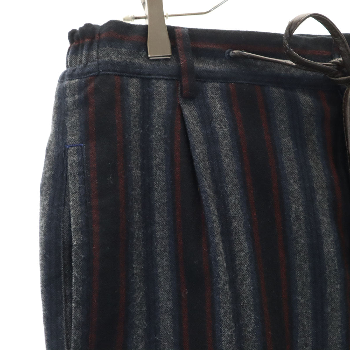 BERNARDO GIUST ベルナルドジュスティ イタリア製 ウールブレンド ストライプ ストレートパンツ 48 メンズ