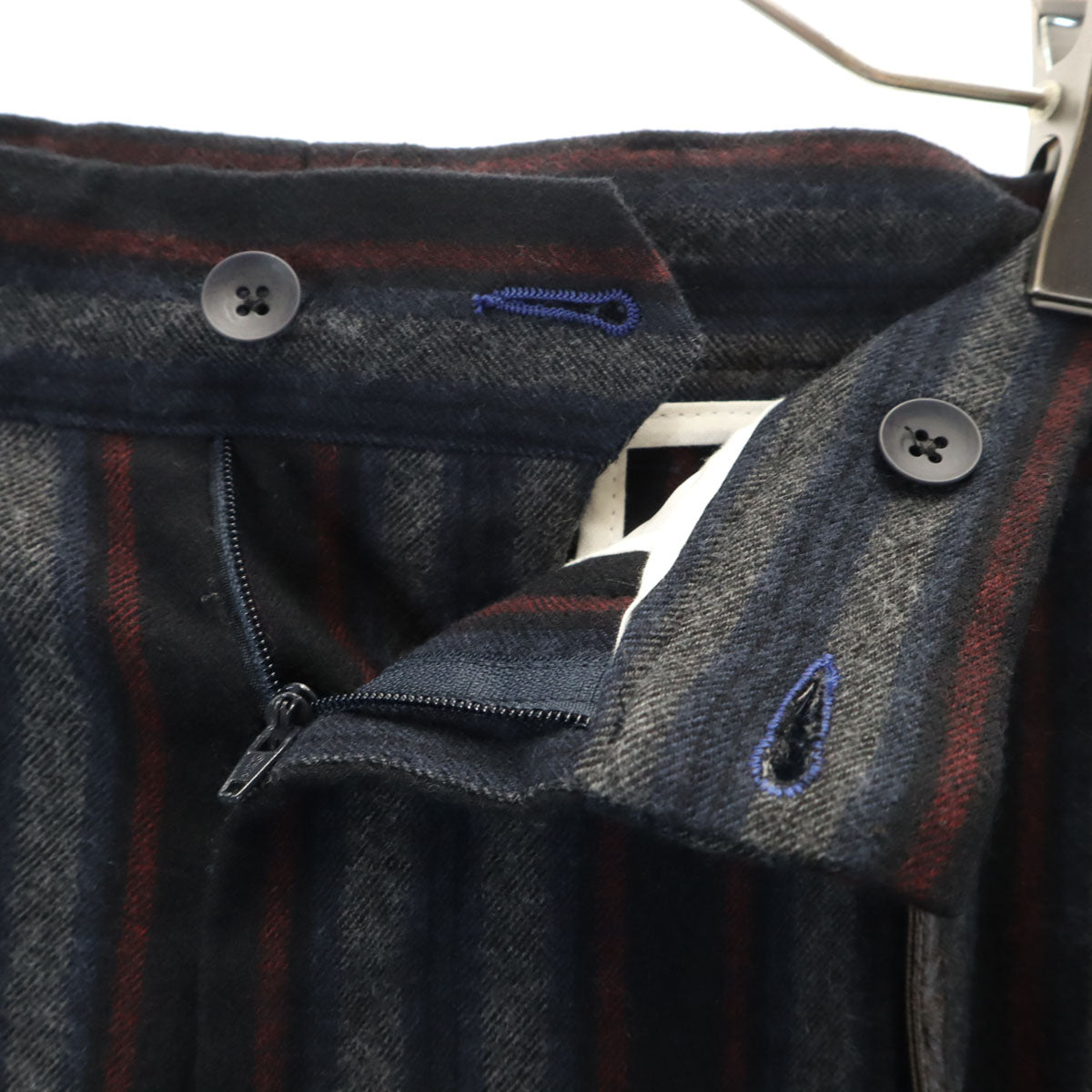 BERNARDO GIUST ベルナルドジュスティ イタリア製 ウールブレンド ストライプ ストレートパンツ 48 メンズ