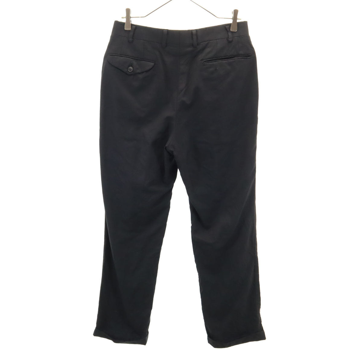 BURBERRY バーバリー 日本製 ウール チェック柄 2タック スラックスパンツ 黒 メンズ