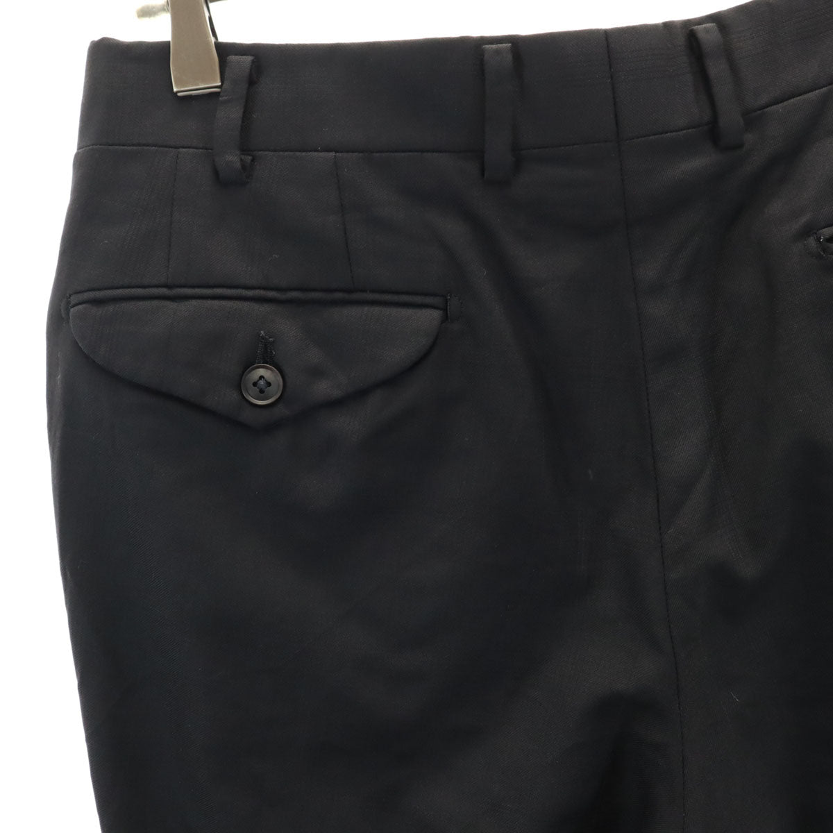 BURBERRY バーバリー 日本製 ウール チェック柄 2タック スラックスパンツ 黒 メンズ