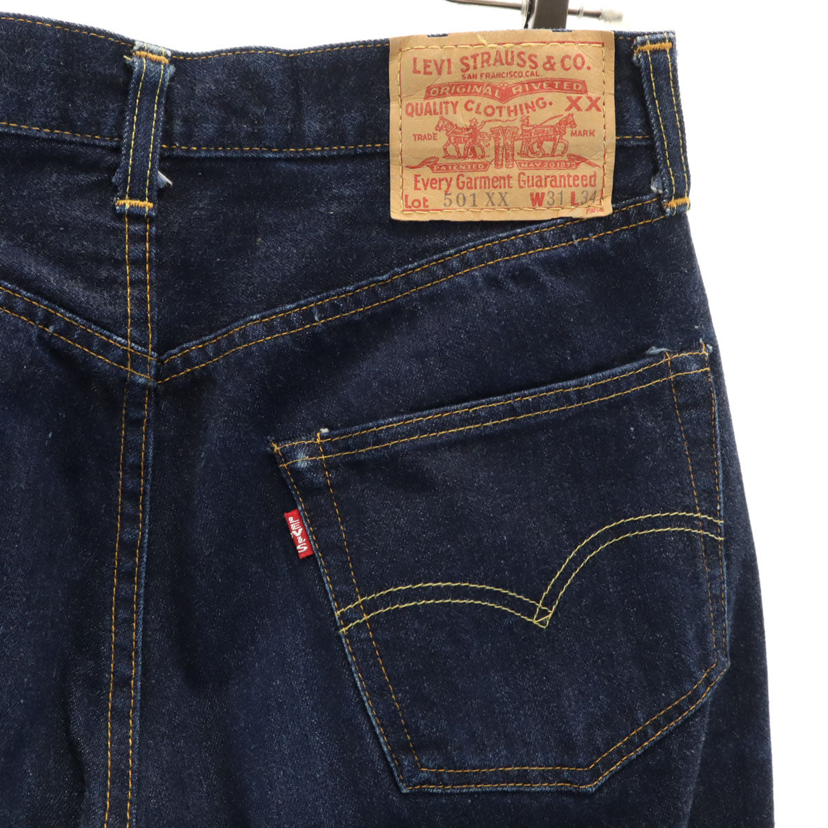 Levi's リーバイス 90s 99年 USA製 501XX 裏リベット 赤耳 ビックE バレンシア 復刻 ストレートデニムパンツ W31 ネイビー ボタンフライ ジーンズ メンズ