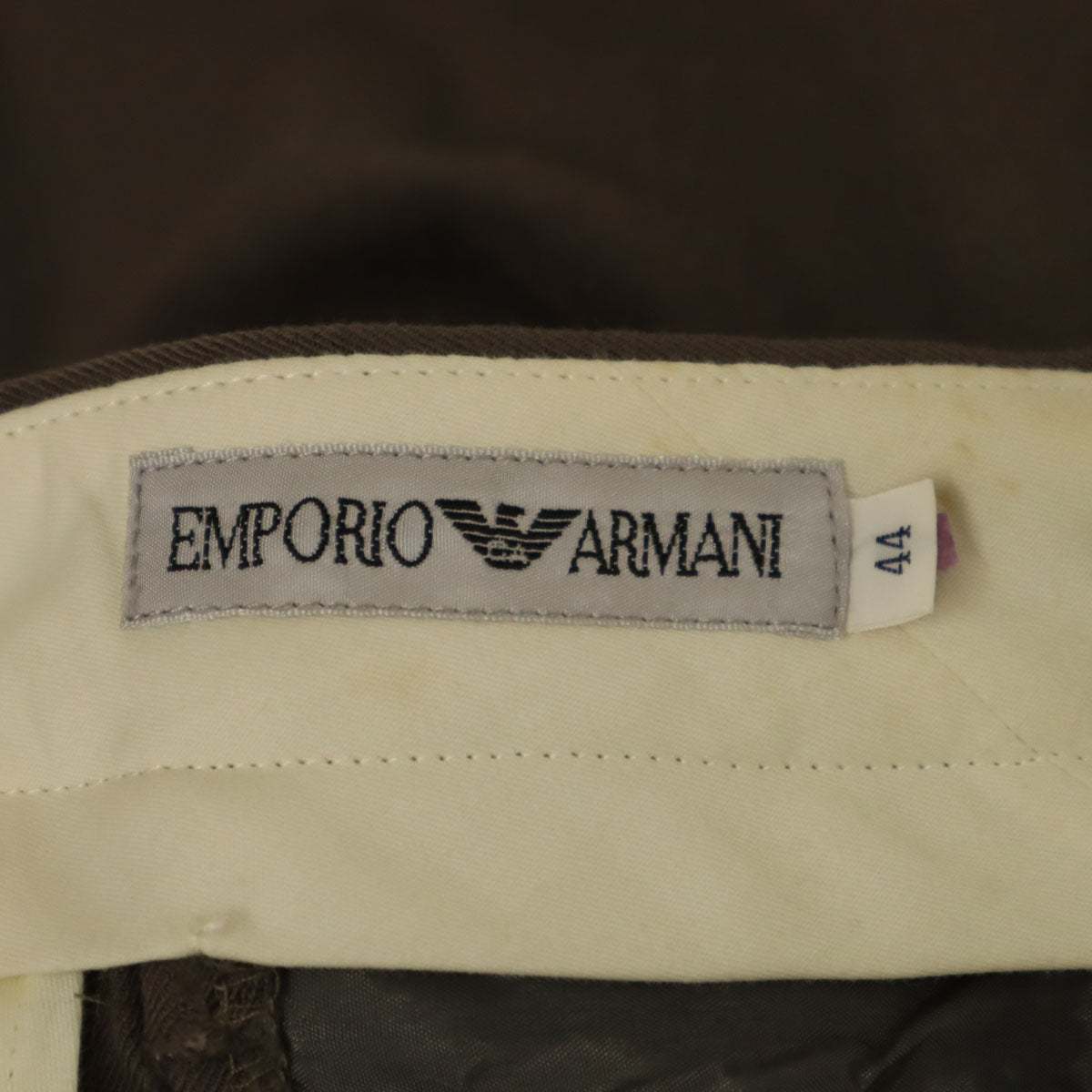 Emporio Armani エンポリオアルマーニ 日本製 ロングパンツ 44 ブラウン レディース