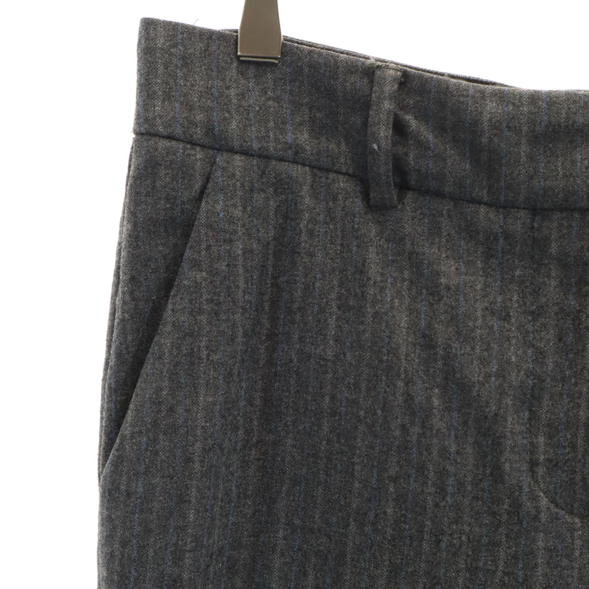 INCOTEX インコテックス ポルトガル製 ストライプ柄 ウールパンツ 42 グレー系 レディース