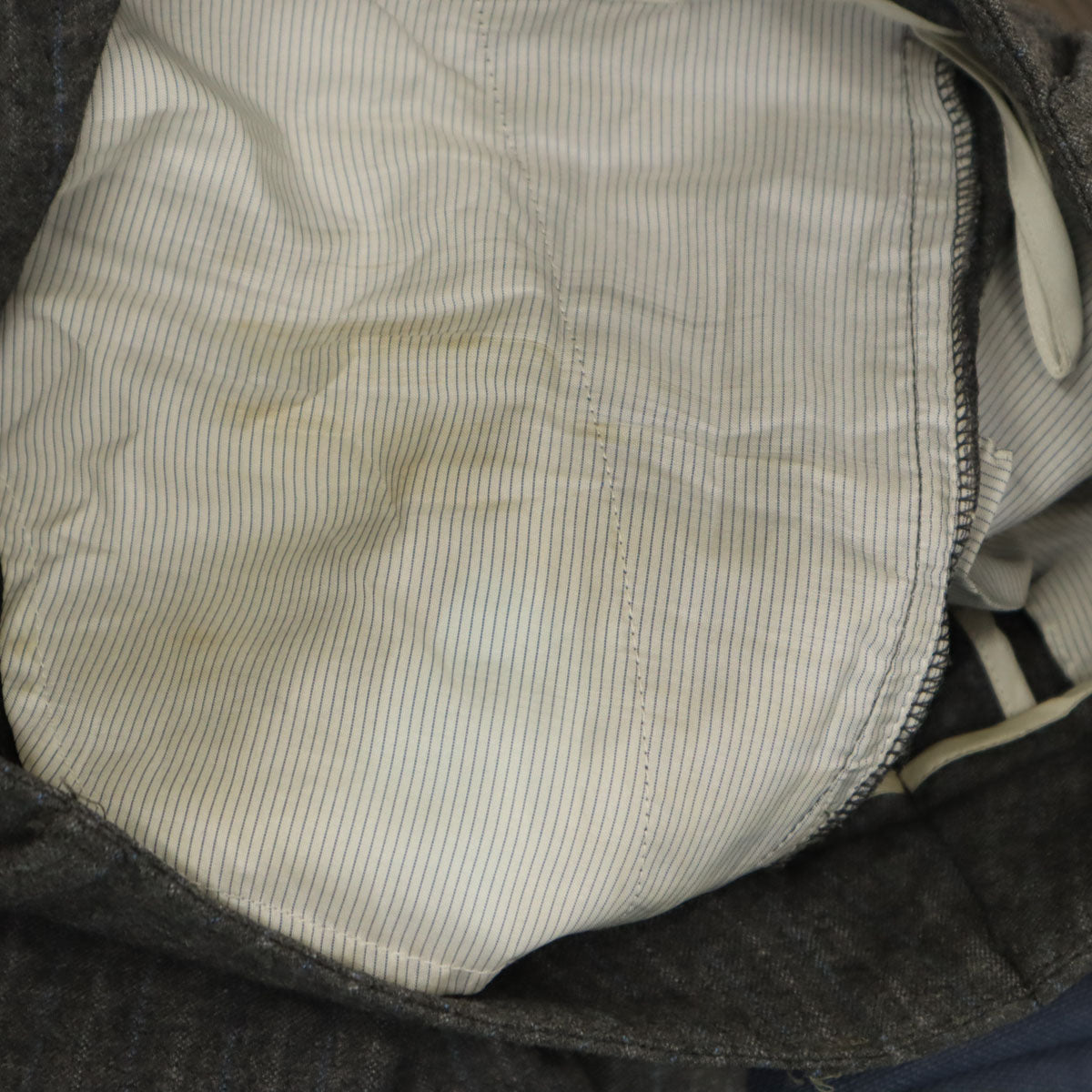 INCOTEX インコテックス ポルトガル製 ストライプ柄 ウールパンツ 42 グレー系 レディース