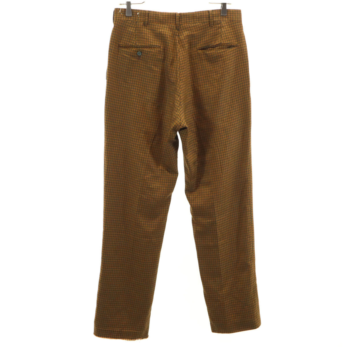 super crease durably pressed 70s 80s ヴィンテージ ロケットタロン チェック柄 ロングパンツ ブラウン系 TALONジップ メンズ