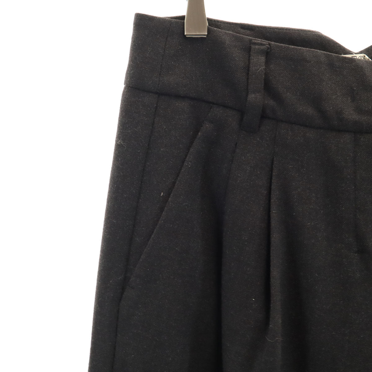 S Max Mara エスマックスマーラ タック ワイドパンツ 40 チャコールグレー レディース